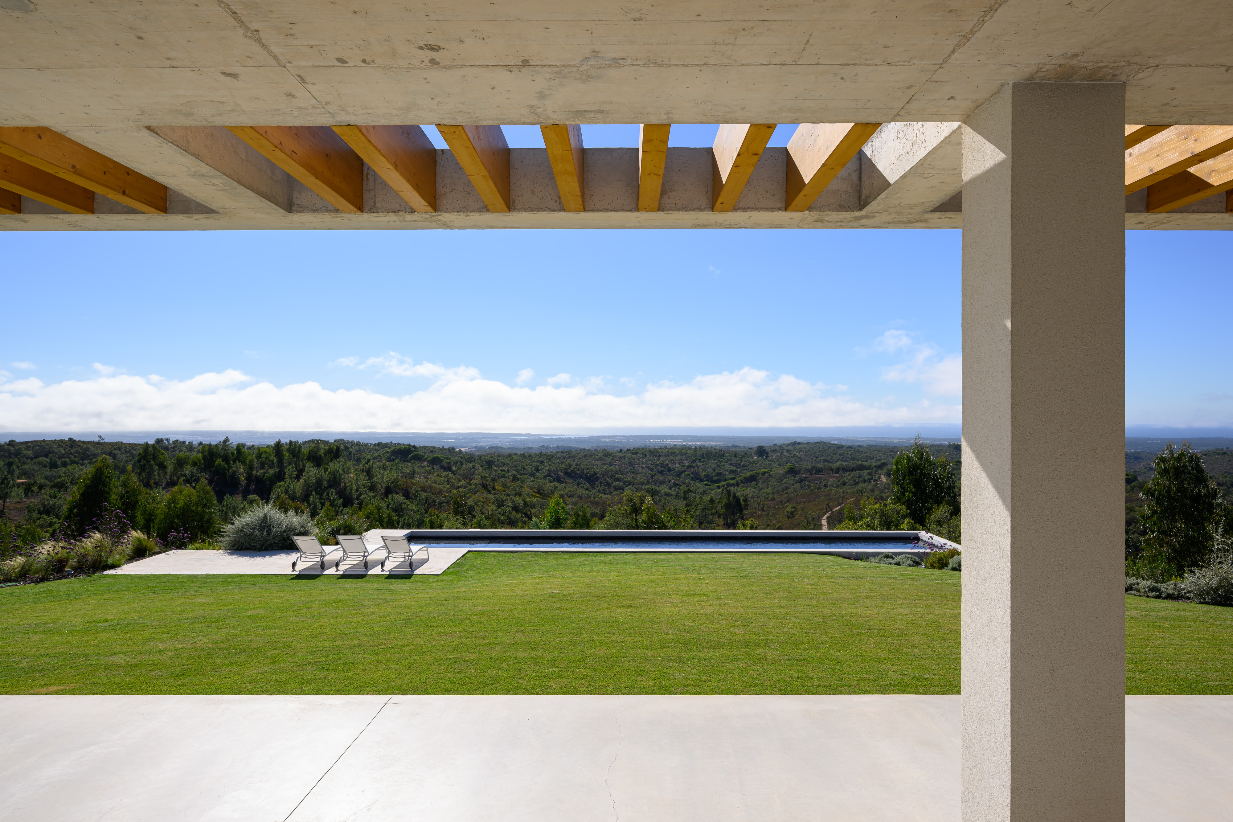 Modern luxury interior with open plan living space